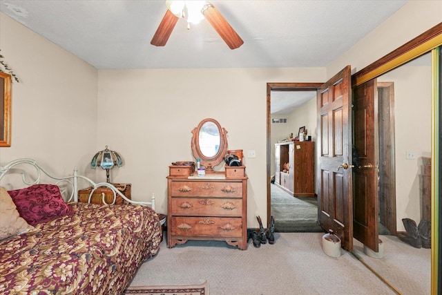 519 S 4th St, Fairbury, IL 61739 - carpeted bedroom featuring a closet and a ceiling fan
