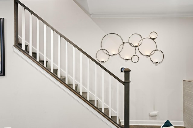 1801 W Diversey Pkwy Unit 36, Chicago, IL 60614 - stairs featuring crown molding