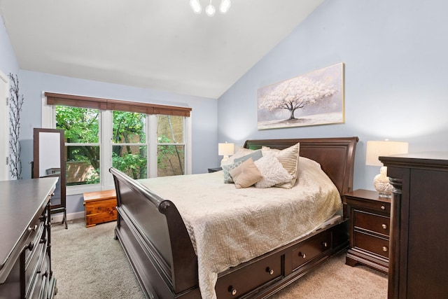 1801 W Diversey Pkwy Unit 36, Chicago, IL 60614 - bedroom with light carpet and vaulted ceiling