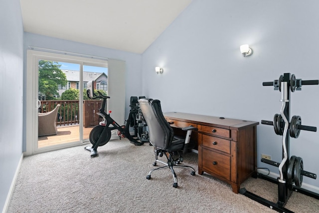 1801 W Diversey Pkwy Unit 36, Chicago, IL 60614 - home office featuring light carpet and vaulted ceiling