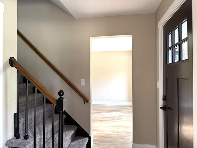 3814 Abbotsford Rd, Rockford, IL 61107 - foyer featuring wood finished floors and stairway