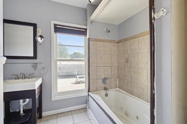 1304 E 4th St, Sterling, IL 61081 - full bathroom with tile patterned flooring and a combined bath / shower with jetted tub