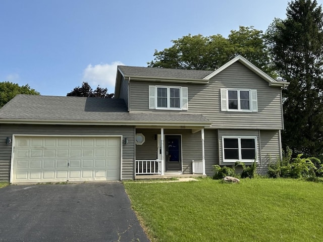 1970 Division St, Saint Charles, IL 60174 - traditional-style house featuring driveway, a porch, an attached garage, and a front lawn