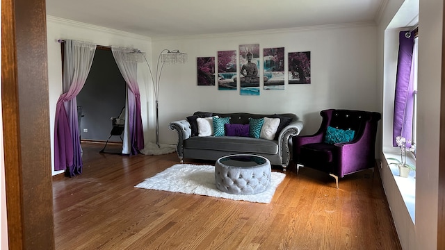1970 Division St, Saint Charles, IL 60174 - living area with wood finished floors and crown molding