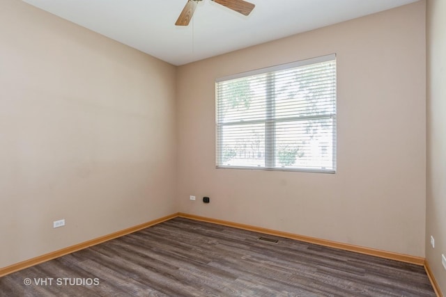 2501 Park Ridge Ct Unit 2501, Crest Hill, IL 60403 - spare room with ceiling fan and wood finished floors