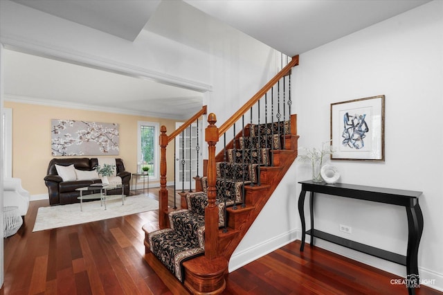 1112 Saratoga Ct, Naperville, IL 60564 - stairs featuring wood finished floors and ornamental molding