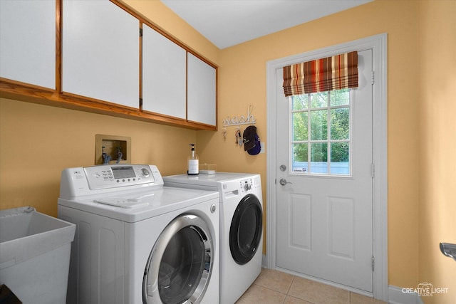 1112 Saratoga Ct, Naperville, IL 60564 - washroom with cabinet space, separate washer and dryer, and light tile patterned floors