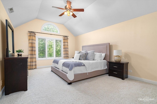 1112 Saratoga Ct, Naperville, IL 60564 - bedroom featuring vaulted ceiling, carpet, and ceiling fan