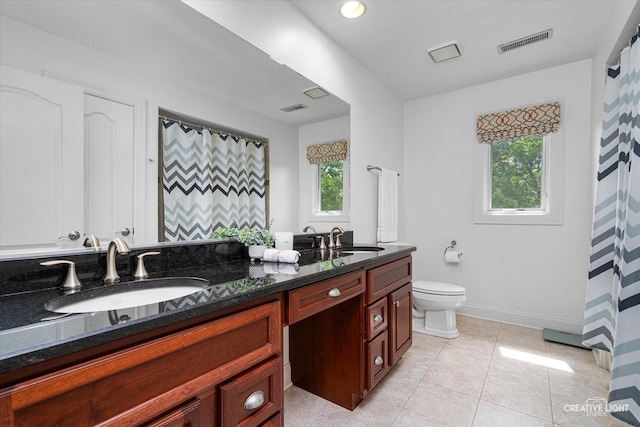 1112 Saratoga Ct, Naperville, IL 60564 - full bathroom with double vanity, tile patterned floors, and curtained shower