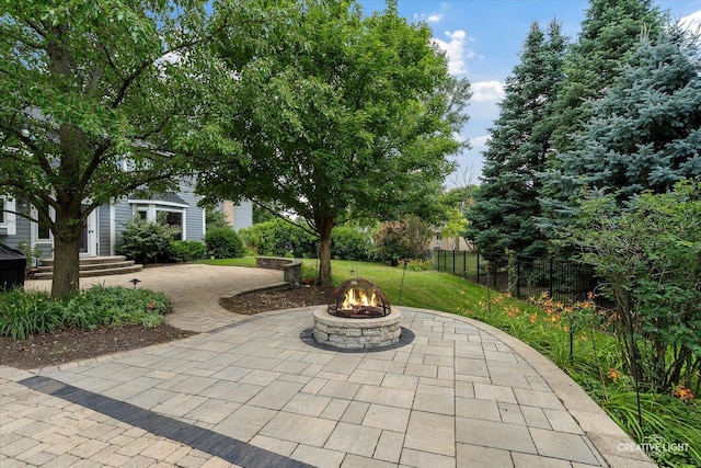 1112 Saratoga Ct, Naperville, IL 60564 - view of patio with a fire pit