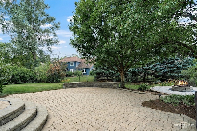 1112 Saratoga Ct, Naperville, IL 60564 - view of patio / terrace featuring a fire pit