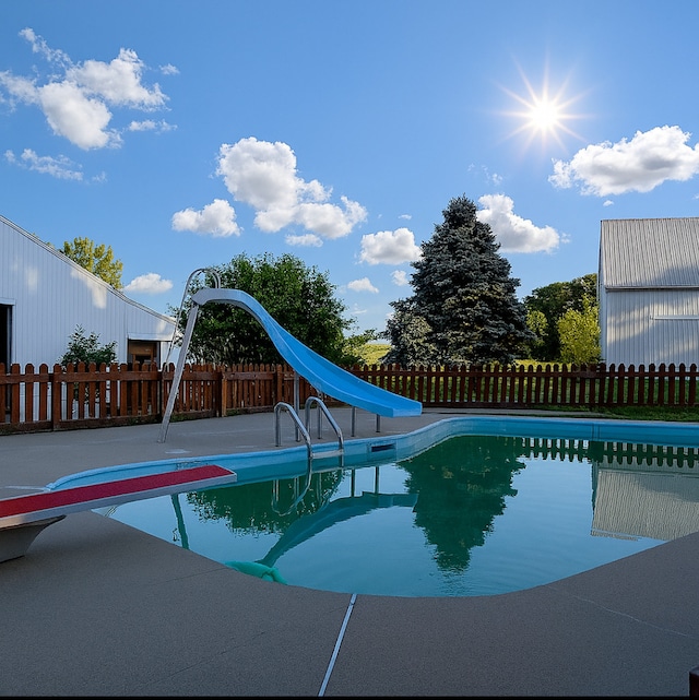 29153 S Klemme Rd, Beecher, IL 60401 - view of pool with a water slide and a diving board