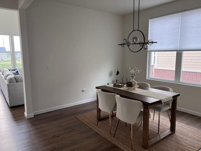 12490 Rossaveal Way, Lemont, IL 60439 - dining room featuring a chandelier and dark wood finished floors