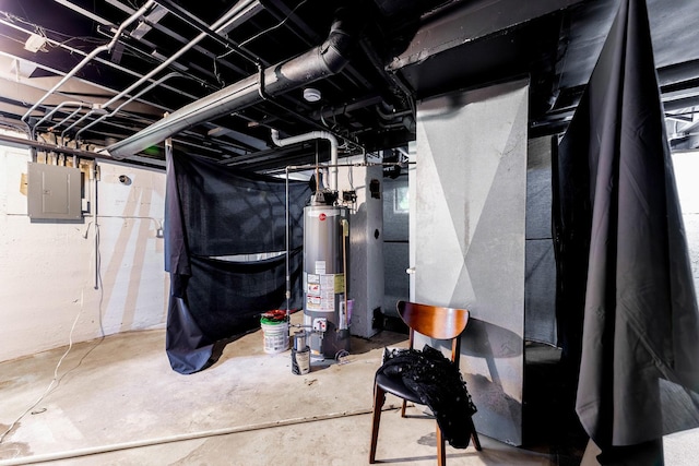 1030 Spruce St, Aurora, IL 60506 - unfinished below grade area featuring water heater and electric panel