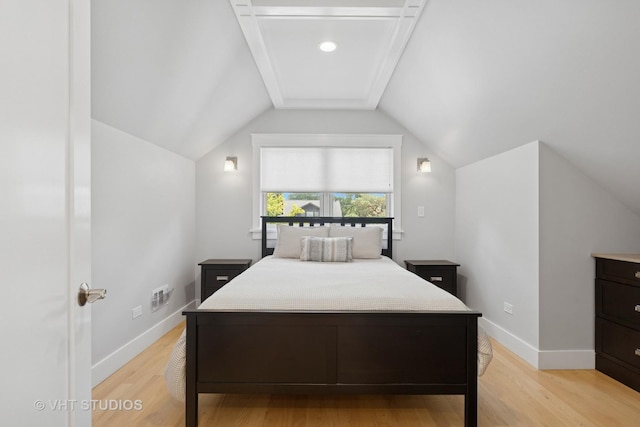6848 N Oriole Ave, Chicago, IL 60631 - bedroom featuring light wood-style floors and vaulted ceiling