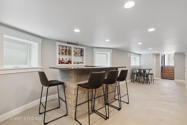 6848 N Oriole Ave, Chicago, IL 60631 - indoor dry bar with recessed lighting and stairs