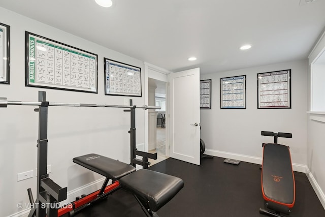 6848 N Oriole Ave, Chicago, IL 60631 - workout room with baseboards and recessed lighting