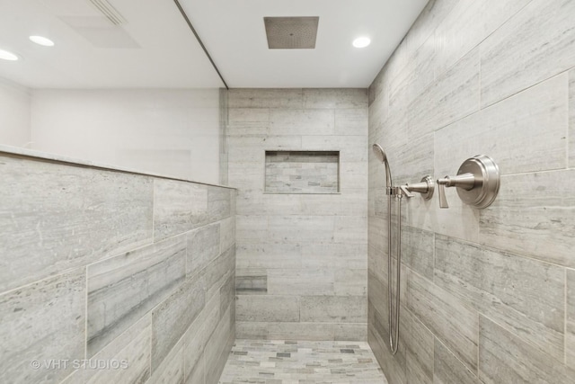 6848 N Oriole Ave, Chicago, IL 60631 - bathroom with tiled shower and recessed lighting