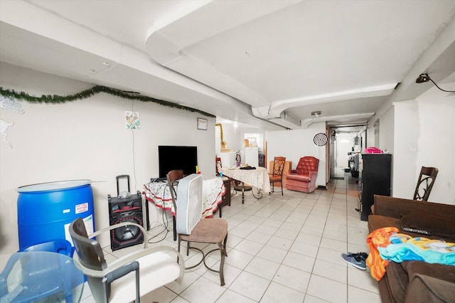 1916 N Lowell Ave, Chicago, IL 60639 - finished below grade area with light tile patterned floors
