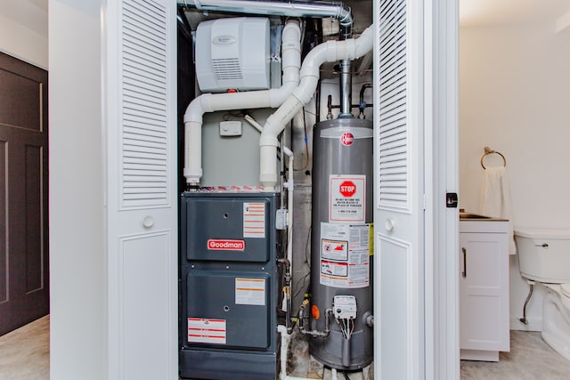 815 Concord Cv, Hoffman Estates, IL 60192 - utility room featuring gas water heater and heating unit