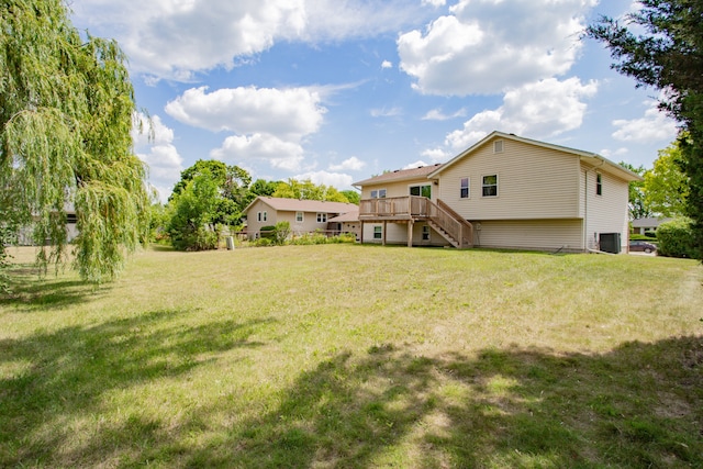 815 Concord Cv, Hoffman Estates, IL 60192 - view of grassy yard featuring stairway and a deck