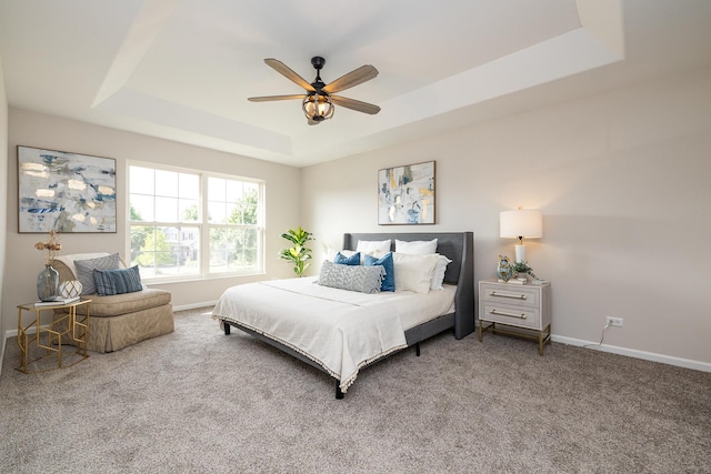 25030 Round Barn Rd, Plainfield, IL 60585 - bedroom with a tray ceiling, carpet floors, and ceiling fan
