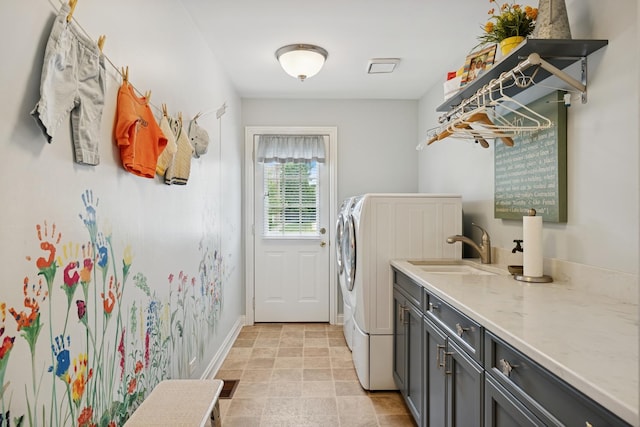 1219 N Lakeview Ct, Palatine, IL 60067 - laundry area with cabinet space and separate washer and dryer