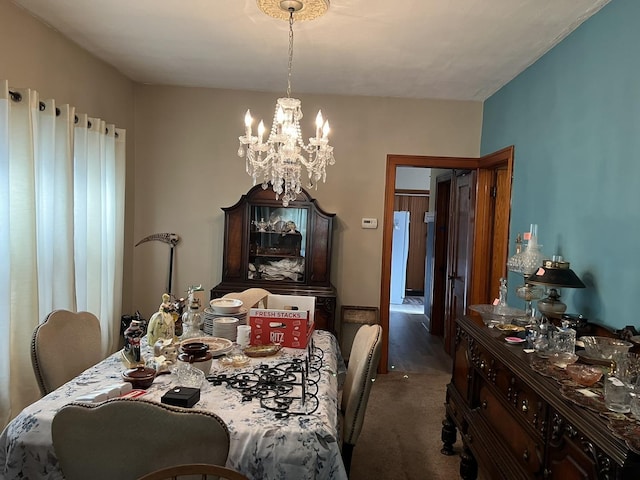 4721 W Warwick Ave, Chicago, IL 60641 - dining space with a chandelier and carpet