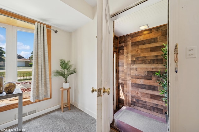8301 N Waukegan Rd, Niles, IL 60714 - bathroom featuring baseboards and wooden walls