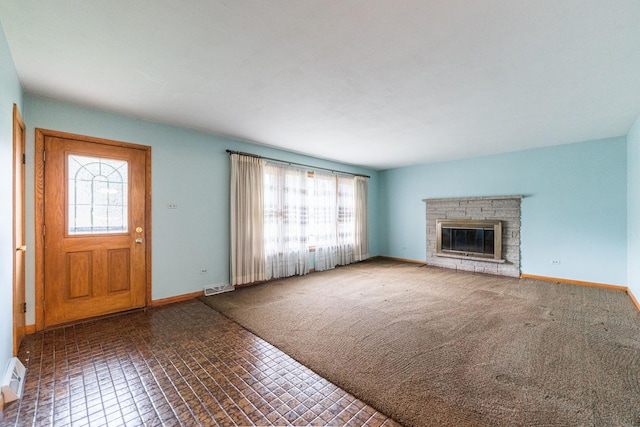 525 Bunning Dr, Downers Grove, IL 60516 - unfurnished living room with plenty of natural light and a fireplace