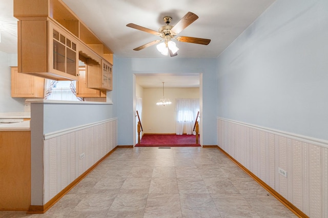 525 Bunning Dr, Downers Grove, IL 60516 - corridor featuring a chandelier and wallpapered walls