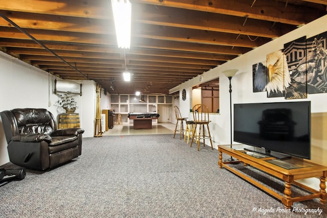 2514 Cuhlman Rd, Mchenry, IL 60051 - living area featuring carpet floors and billiards