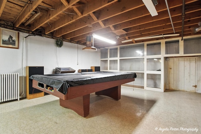 2514 Cuhlman Rd, Mchenry, IL 60051 - game room featuring radiator and pool table