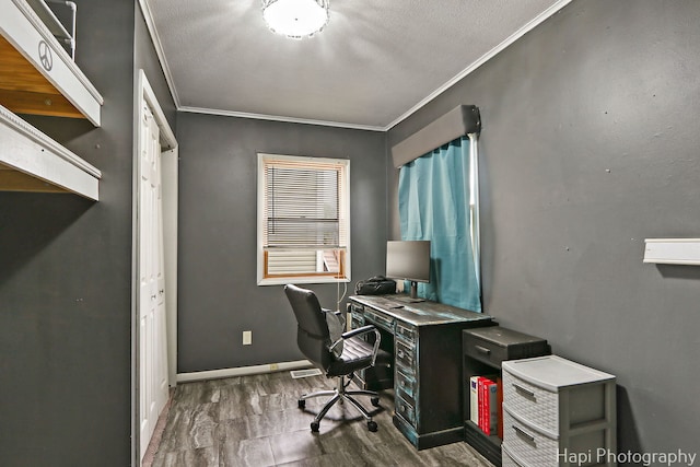 1912 Oak Dr, Mchenry, IL 60050 - office space featuring crown molding and wood finished floors