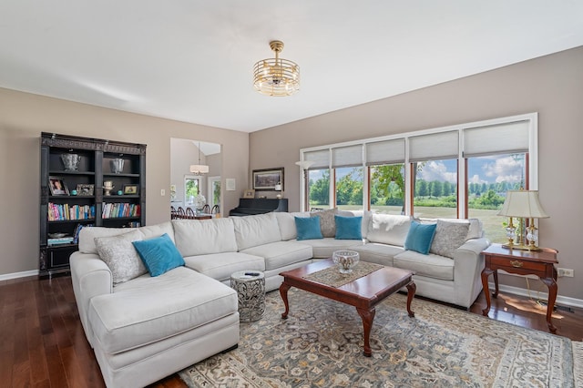 17642 Crystal Lake Dr, Homer Glen, IL 60491 - living area with healthy amount of natural light and dark wood-type flooring
