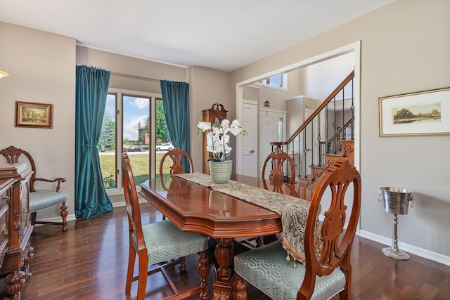 17642 Crystal Lake Dr, Homer Glen, IL 60491 - dining space featuring dark wood finished floors and stairs