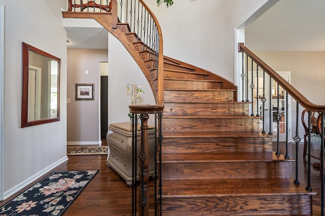 17642 Crystal Lake Dr, Homer Glen, IL 60491 - stairway featuring wood-type flooring and baseboards