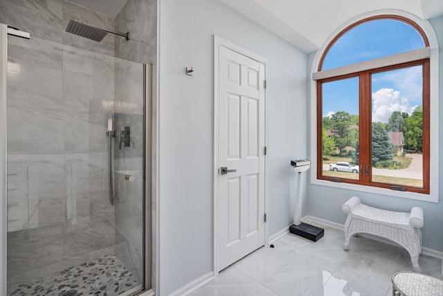 17642 Crystal Lake Dr, Homer Glen, IL 60491 - full bathroom featuring a shower stall and marble finish flooring