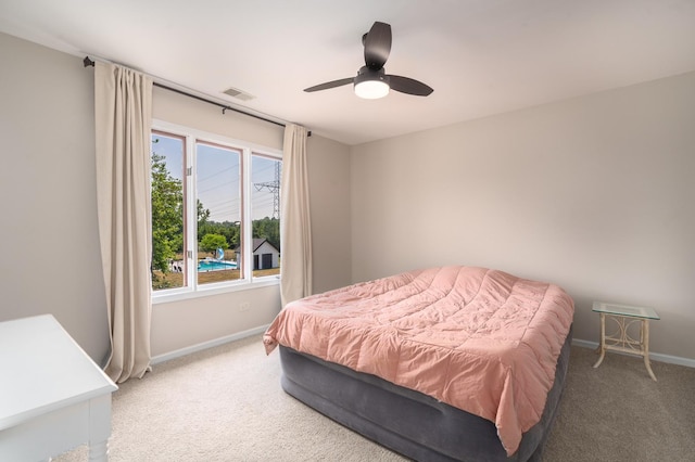 17642 Crystal Lake Dr, Homer Glen, IL 60491 - bedroom with light carpet and a ceiling fan