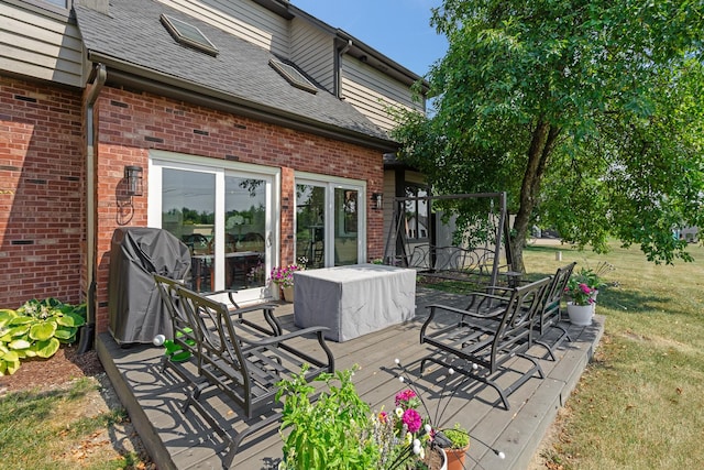 17642 Crystal Lake Dr, Homer Glen, IL 60491 - wooden deck with a lawn and a grill