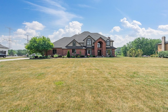 17642 Crystal Lake Dr, Homer Glen, IL 60491 - english style home featuring brick siding, a front yard, and roof with shingles