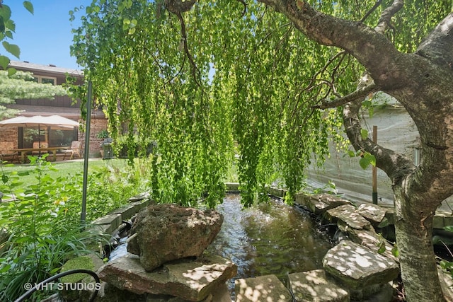 36 Logan Ter, Golf, IL 60029 - view of yard with a garden pond