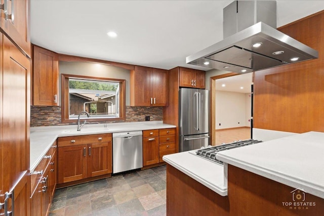 1702 Winthrop Ln, Schaumburg, IL 60193 - kitchen with stainless steel appliances, ventilation hood, brown cabinets, and recessed lighting