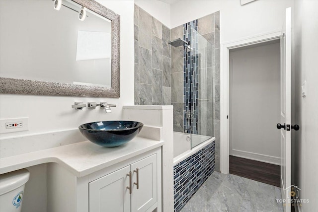 1702 Winthrop Ln, Schaumburg, IL 60193 - bathroom featuring tiled shower / bath combo and vanity