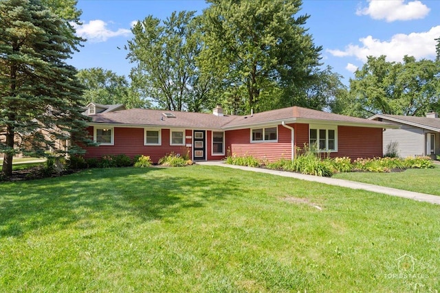 1702 Winthrop Ln, Schaumburg, IL 60193 - ranch-style house with a front yard and a chimney