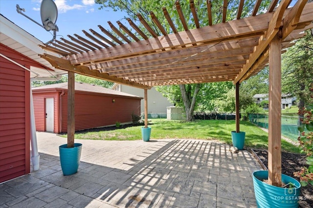 1702 Winthrop Ln, Schaumburg, IL 60193 - view of patio / terrace with a pergola and an outdoor structure