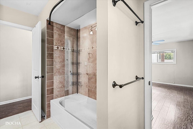 425 W Gartner Rd, Naperville, IL 60540 - full bathroom featuring bathing tub / shower combination and wood finished floors