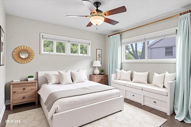 425 W Gartner Rd, Naperville, IL 60540 - bedroom with dark wood-style flooring and a ceiling fan