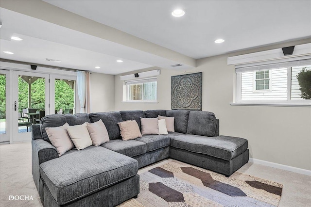 425 W Gartner Rd, Naperville, IL 60540 - living room featuring carpet, healthy amount of natural light, and recessed lighting