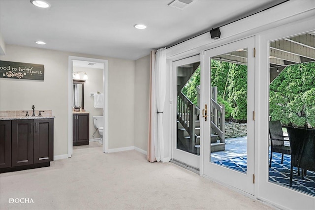 425 W Gartner Rd, Naperville, IL 60540 - doorway with light colored carpet and recessed lighting